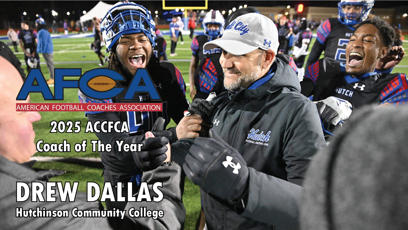 Blue Dragon head coach Drew Dallas named 2025 ACCFCA National Coach of the Year.